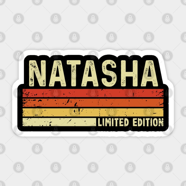 Natasha First Name Vintage Retro Gift For Natasha Sticker by CoolDesignsDz